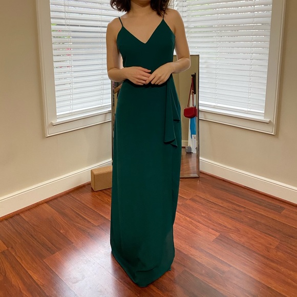 Express Green High Slit Maxi Dress (Size 0) - Picture 2 of 6